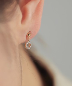 ホワイトトパーズメレダイヤC型ピアス K10（両耳） ホワイトトパーズメレダイヤC型ピアス K10(両耳)（ピアス（両耳用