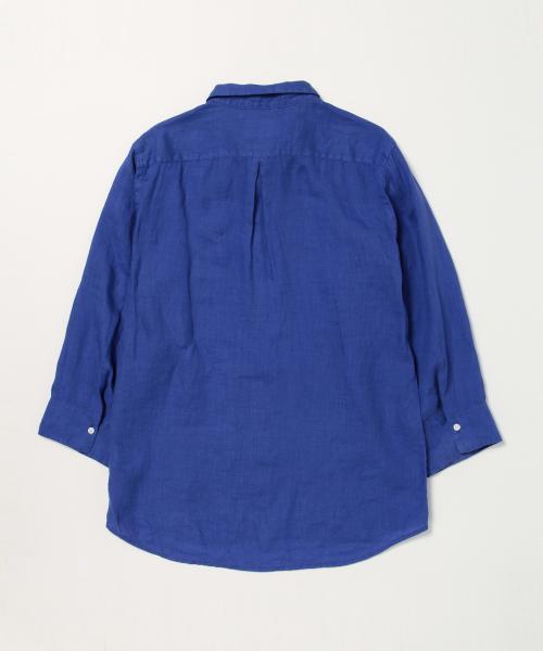 極美品　ビームス　麻100％　リネン　長袖　カプリシャツ　ブルー　L 青 極美品 ビームス 麻100％ リネン 長袖 カプリシャツ ブルー L 青