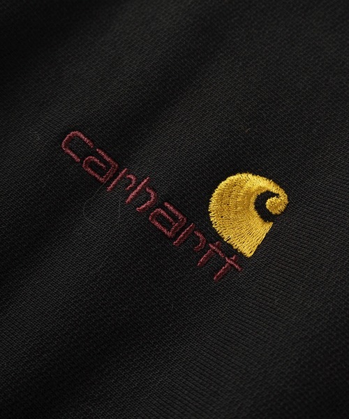 Carhartt WIP(カーハートダブリューアイピー)の「【Carhartt/カーハート】ワンポイント ブランドロゴ刺繍 ハーフジップ スウェット/HALF ZIP AMERICAN SCRIPT SWEAT SHIRT/裏起毛(スウェット・メンズ・ダークグリーン/グレー/ブラック/チャコールグレー/オートミール/ネイビー・L/M/XL)」の11枚目の写真