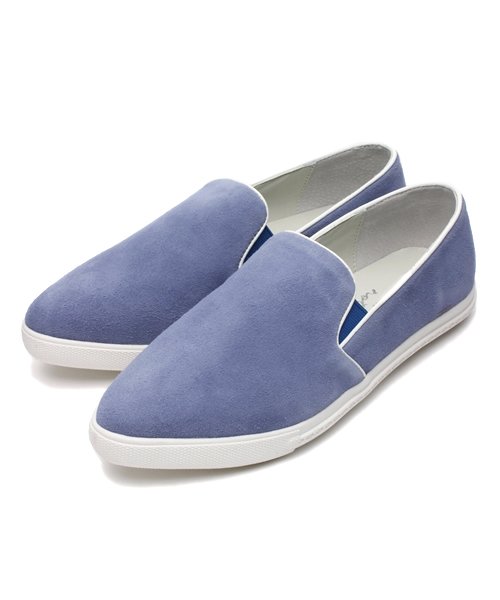 LE TALON(ルタロン)の「mio notis レザーポインテッドスリッポン(スニーカー・レディース・ホワイト/ブルー系その他/ネイビー・37/38/39)」の1枚目の写真