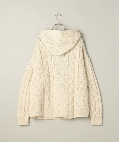 Aresense（アーセンス）の「Oldderby Knitwear/オールドダービーニット Aran Hooded Sloth pullover/アランフーデットスキッパーニットプルオーバー（ニット/セーター・レディース・ホワイト・MEDIUM）」の2枚目の写真