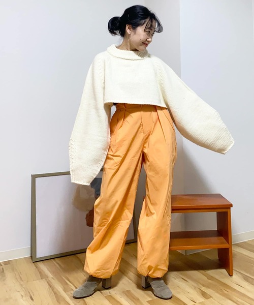 Couleur Meler（クルールメリー）の「Couleur Meler imoko　ダボダボスリーブニット（ニット/セーター・レディース・アイボリー/キャメル/ピンク・FREE）」の7枚目の写真