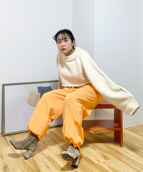 Couleur Meler（クルールメリー）の「Couleur Meler imoko　ダボダボスリーブニット（ニット/セーター・レディース・アイボリー/キャメル/ピンク・FREE）」の9枚目の写真