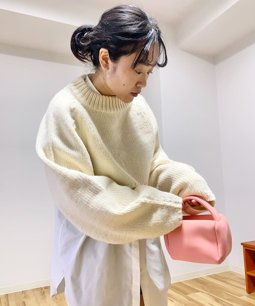 Couleur Meler（クルールメリー）の「Couleur Meler imoko　ダボダボスリーブニット（ニット/セーター・レディース・アイボリー/キャメル/ピンク・FREE）」の13枚目の写真