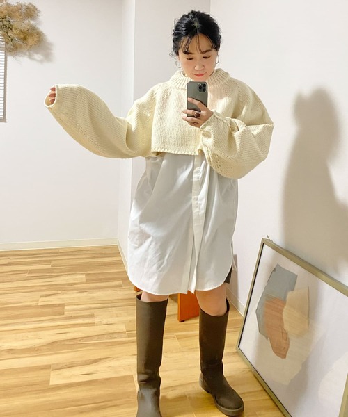 Couleur Meler（クルールメリー）の「Couleur Meler imoko　ダボダボスリーブニット（ニット/セーター・レディース・アイボリー/キャメル/ピンク・FREE）」の15枚目の写真