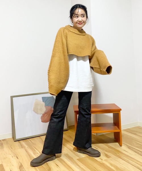 Couleur Meler（クルールメリー）の「Couleur Meler imoko　ダボダボスリーブニット（ニット/セーター・レディース・アイボリー/キャメル/ピンク・FREE）」の16枚目の写真