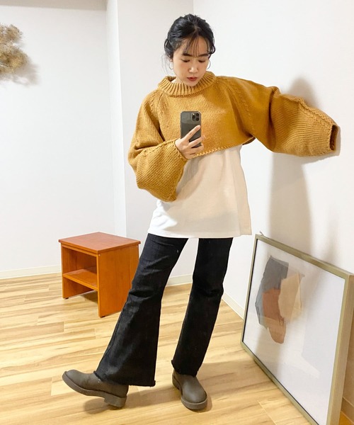 Couleur Meler（クルールメリー）の「Couleur Meler imoko　ダボダボスリーブニット（ニット/セーター・レディース・アイボリー/キャメル/ピンク・FREE）」の17枚目の写真