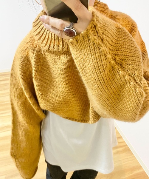 Couleur Meler（クルールメリー）の「Couleur Meler imoko　ダボダボスリーブニット（ニット/セーター・レディース・アイボリー/キャメル/ピンク・FREE）」の21枚目の写真