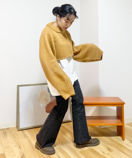 Couleur Meler（クルールメリー）の「Couleur Meler imoko　ダボダボスリーブニット（ニット/セーター・レディース・アイボリー/キャメル/ピンク・FREE）」の22枚目の写真