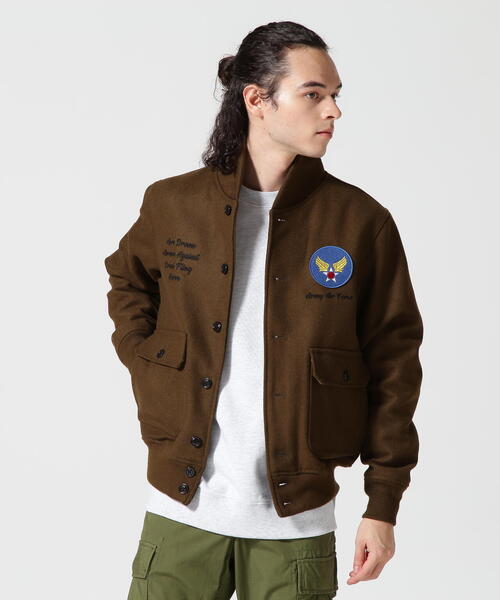 AVIREX（アヴィレックス）の「【WEB&DEPOT限定】WOOL A-1 JACKET / ウール A-1 ジャケット / AVIREX / アヴィレックス（ミリタリージャケット・メンズ・オリーブ系/タン・2XL/L/M/XL）」の3枚目の写真