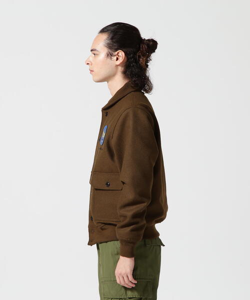 AVIREX（アヴィレックス）の「【WEB&DEPOT限定】WOOL A-1 JACKET / ウール A-1 ジャケット / AVIREX / アヴィレックス（ミリタリージャケット・メンズ・オリーブ系/タン・2XL/L/M/XL）」の5枚目の写真