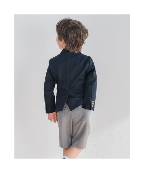 BeBe（ベベ）の「BeBe/フォーマルバーズアイジャケット(110~130cm)（テーラードジャケット・キッズ・ネイビー・120/130/110）」の5枚目の写真