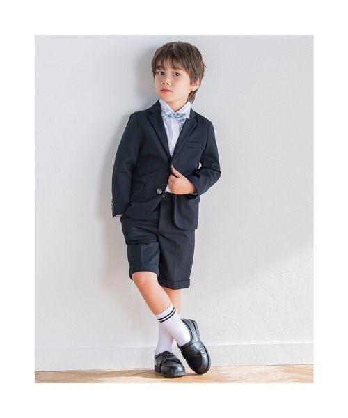 BeBe（ベベ）の「BeBe/フォーマルバーズアイジャケット(110~130cm)（テーラードジャケット・キッズ・ネイビー・120/130/110）」の7枚目の写真