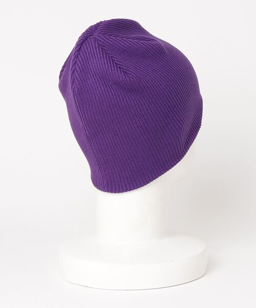 未使用/廃番【カシラ】ビッグ ポンポン ケーブル ニット帽 ウール 紫パープル 8743959purple.jpg