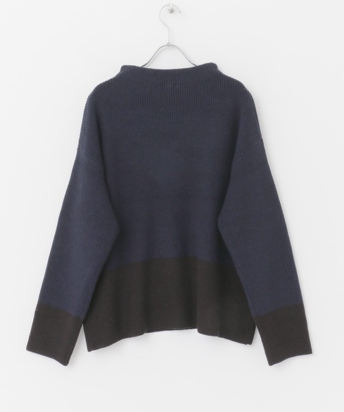 FORK&SPOON（フォークアンドスプーン）の「FORK&SPOON　片畦バイカラーニット（ニット/セーター・レディース・ネイビー/グレー・1）」の20枚目の写真