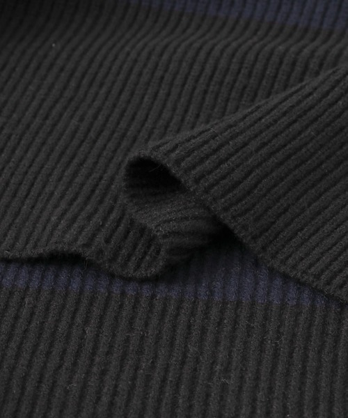 FORK&SPOON（フォークアンドスプーン）の「FORK&SPOON　片畦バイカラーニット（ニット/セーター・レディース・ネイビー/グレー・1）」の7枚目の写真