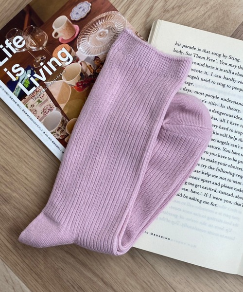 WEGO（ウィゴー）の「WEGO/カラーリブソックス（ソックス/靴下・レディース・ブラック/イエロー/ホワイト/ピンク・23-25cm）」の9枚目の写真