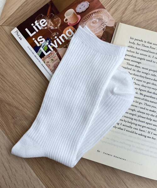 WEGO（ウィゴー）の「WEGO/カラーリブソックス（ソックス/靴下・レディース・ブラック/イエロー/ホワイト/ピンク・23-25cm）」の7枚目の写真