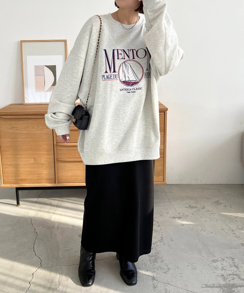 DISCOAT(ディスコート)の「【WEB限定】ヨットエンブロイダリービッグスウェット(スウェット・レディース・ネイビー/ライトベージュ/オフホワイト・FREE)」の15枚目の写真