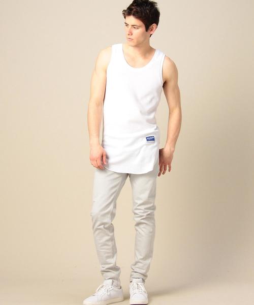 MONKEY TIME（モンキータイム）の「＜monkey time＞ 40サーマル ロング タンクトップ◆（タンクトップ・メンズ・ホワイト/ブラック・LARGE/MEDIUM）」の9枚目の写真