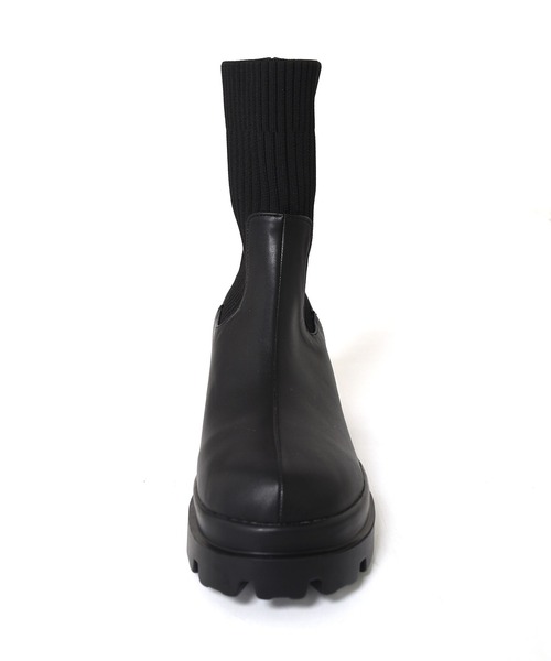 w closet（ダブルクローゼット）の「厚底ソックスブーツ（ブーツ・レディース・アイボリー/ブラック/ブラウン・M/L）」の11枚目の写真