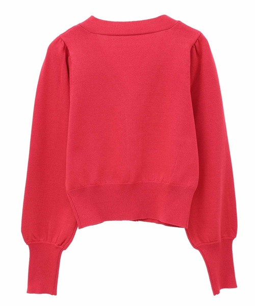 31 Sons de mode（トランテアン　ソン　ドゥ　モード）の「ハートビジューＶネックカーディガン（カーディガン/ボレロ・レディース・レッド/オフホワイト/ブラック・36）」の9枚目の写真