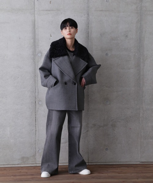 ROSE BUD（ローズバッド）の「ツイードビッグコート（その他アウター・レディース・グレー/ネイビー・FREE）」の12枚目の写真