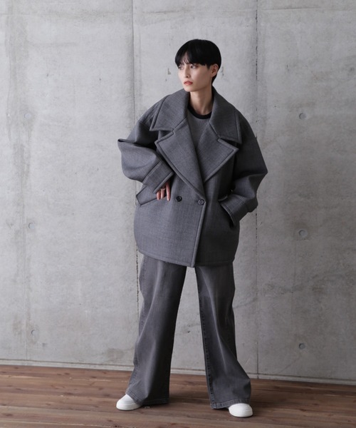 ROSE BUD（ローズバッド）の「ツイードビッグコート（その他アウター・レディース・グレー/ネイビー・FREE）」の15枚目の写真