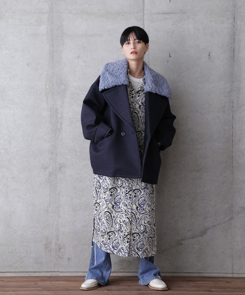 ROSE BUD（ローズバッド）の「ツイードビッグコート（その他アウター・レディース・グレー/ネイビー・FREE）」の20枚目の写真