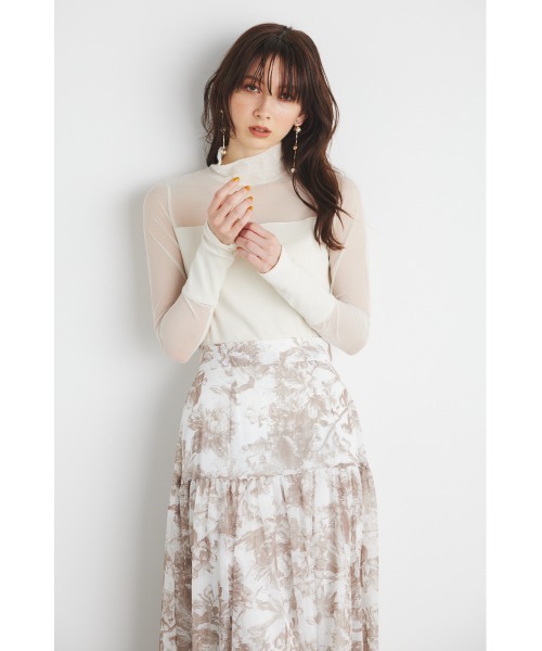 rienda（リエンダ）の「ベアデザインチュールトップス 春服（Tシャツ/カットソー・レディース・アイボリー/オレンジ系その他/ライム/ブラック・FREE）」の13枚目の写真