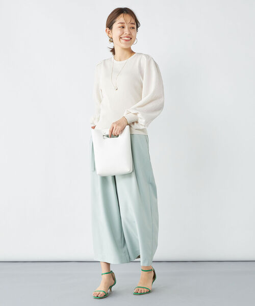 NOLLEY’S(ノーリーズ)の「ツイル/ピンヘッドセミフレアパンツ(その他パンツ・レディース・ミント/オフホワイト/ブルー系その他7・38/34/36)」の7枚目の写真