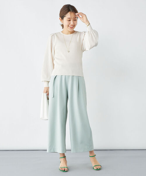 NOLLEY’S(ノーリーズ)の「ツイル/ピンヘッドセミフレアパンツ(その他パンツ・レディース・ミント/オフホワイト/ブルー系その他7・38/34/36)」の8枚目の写真