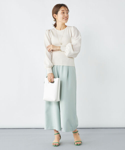NOLLEY’S(ノーリーズ)の「ツイル/ピンヘッドセミフレアパンツ(その他パンツ・レディース・ミント/オフホワイト/ブルー系その他7・38/34/36)」の9枚目の写真
