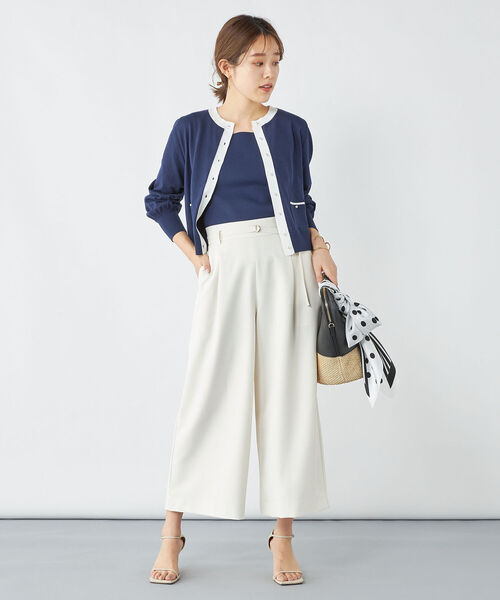 NOLLEY’S(ノーリーズ)の「ツイル/ピンヘッドセミフレアパンツ(その他パンツ・レディース・ミント/オフホワイト/ブルー系その他7・38/34/36)」の21枚目の写真
