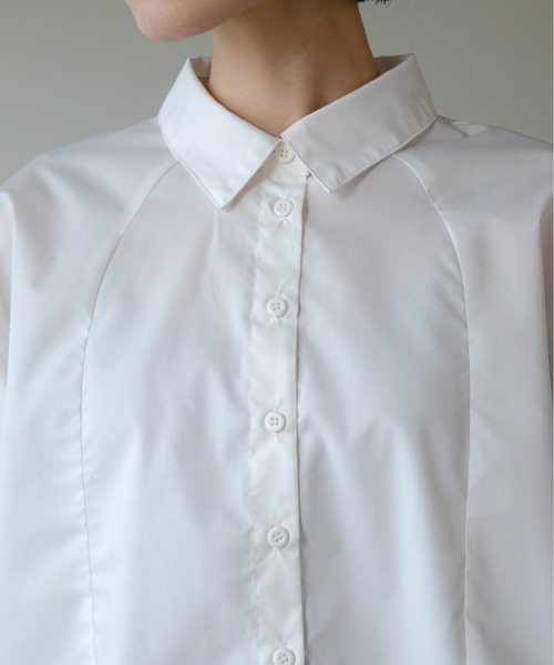 VACANCY(ヴァカンシー)の「ドロスト切替ショートシャツ(シャツ/ブラウス・レディース・ブルー/ホワイト/ブラック・FREE)」の9枚目の写真