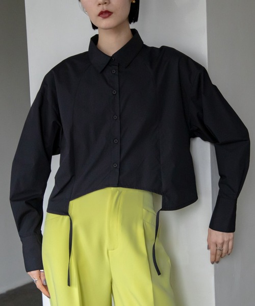 VACANCY(ヴァカンシー)の「ドロスト切替ショートシャツ(シャツ/ブラウス・レディース・ブルー/ホワイト/ブラック・FREE)」の11枚目の写真