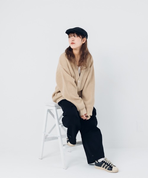 kutir(クティール)の「ビックシルエットワッフルニットカーディガン(カーディガン/ボレロ・メンズ・ミント/オレンジ/ライトベージュ/ブラック・MEDIUM/SMALL/LARGE)」の16枚目の写真