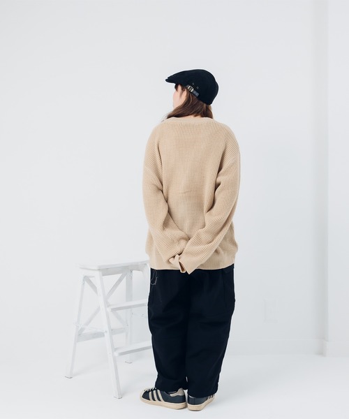 kutir(クティール)の「ビックシルエットワッフルニットカーディガン(カーディガン/ボレロ・メンズ・ミント/オレンジ/ライトベージュ/ブラック・MEDIUM/SMALL/LARGE)」の18枚目の写真