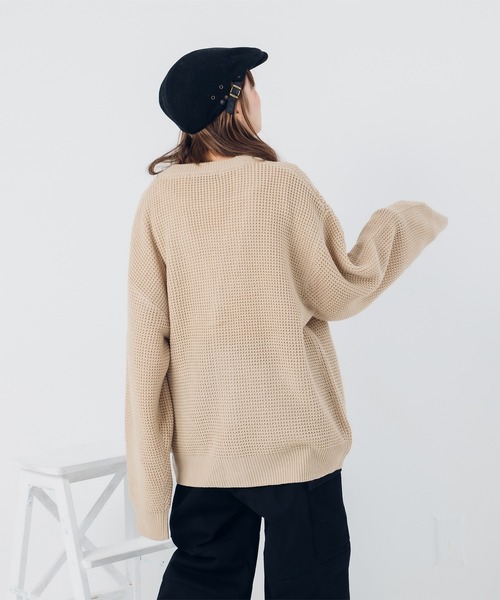 kutir(クティール)の「ビックシルエットワッフルニットカーディガン(カーディガン/ボレロ・メンズ・ミント/オレンジ/ライトベージュ/ブラック・MEDIUM/SMALL/LARGE)」の14枚目の写真