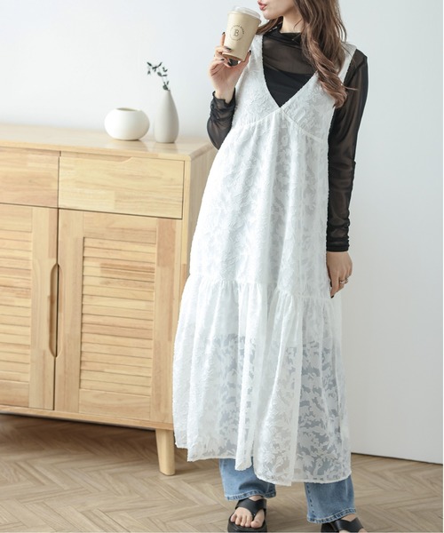 AMELY(エミリー)の「ジャガードレースワンピース(ワンピース・レディース・ホワイト/ブラック・M/L)」の20枚目の写真