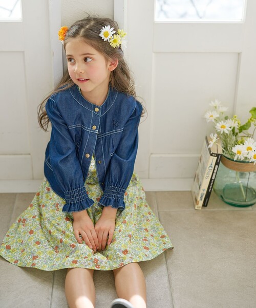 組曲（クミキョク）の「【110-140㎝】ラウンドカラー デニムジャケット（デニムジャケット・キッズ・ネイビー系/ブルー系・120/130/140/110）」の13枚目の写真