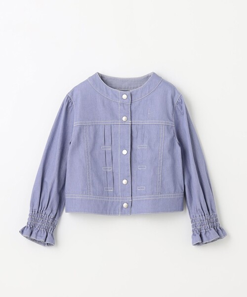 組曲（クミキョク）の「【110-140㎝】ラウンドカラー デニムジャケット（デニムジャケット・キッズ・ネイビー系/ブルー系・120/130/140/110）」の11枚目の写真