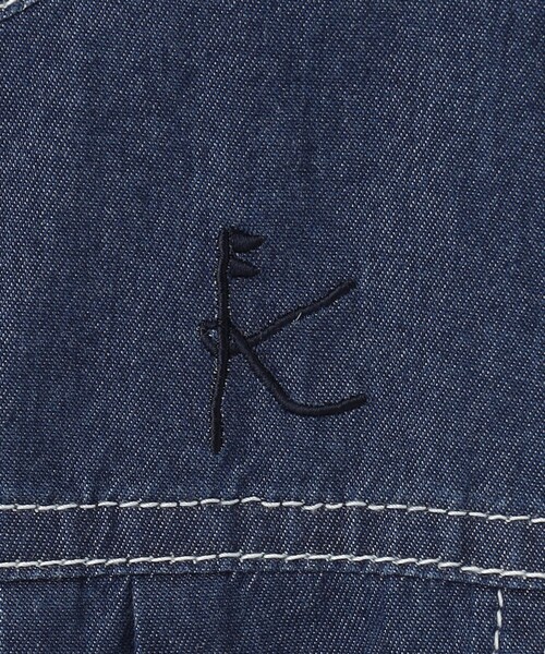 組曲（クミキョク）の「【110-140㎝】ラウンドカラー デニムジャケット（デニムジャケット・キッズ・ネイビー系/ブルー系・120/130/140/110）」の8枚目の写真