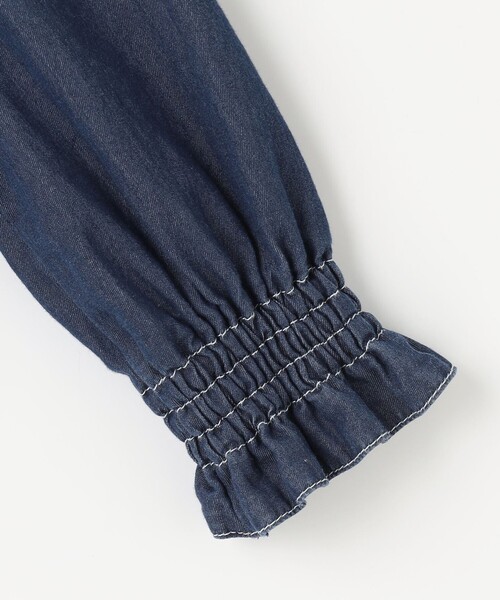 組曲（クミキョク）の「【110-140㎝】ラウンドカラー デニムジャケット（デニムジャケット・キッズ・ネイビー系/ブルー系・120/130/140/110）」の7枚目の写真