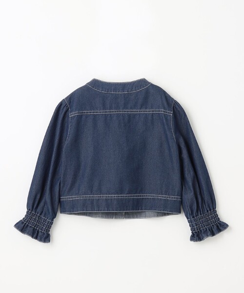 組曲（クミキョク）の「【110-140㎝】ラウンドカラー デニムジャケット（デニムジャケット・キッズ・ネイビー系/ブルー系・120/130/140/110）」の5枚目の写真