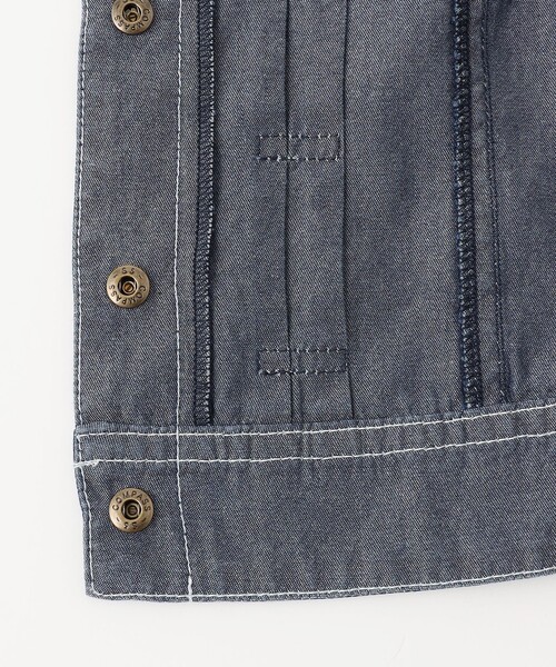 組曲（クミキョク）の「【110-140㎝】ラウンドカラー デニムジャケット（デニムジャケット・キッズ・ネイビー系/ブルー系・120/130/140/110）」の4枚目の写真