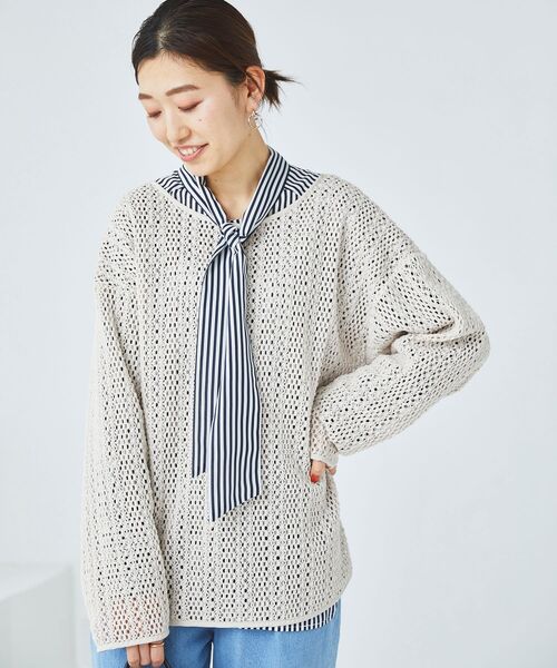le.coeur blanc(ルクールブラン)の「ローンストライプボウタイシャツ(シャツ/ブラウス・レディース・ブルー系その他4/ブラウン系その他3・38)」の14枚目の写真