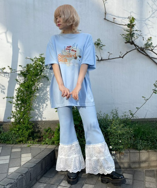 Candy Stripper(キャンディストリッパー)の「SPOILED BRAT BIG Tシャツ(Tシャツ/カットソー・レディース・イエロー/ライトブルー/ブラック/オフホワイト・2)」の6枚目の写真