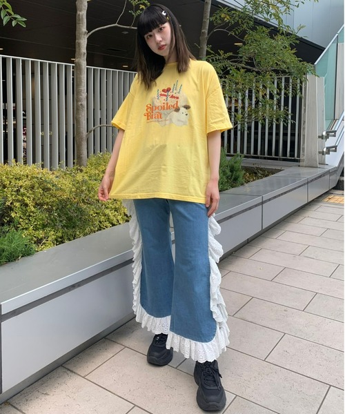 Candy Stripper(キャンディストリッパー)の「SPOILED BRAT BIG Tシャツ(Tシャツ/カットソー・レディース・イエロー/ライトブルー/ブラック/オフホワイト・2)」の20枚目の写真