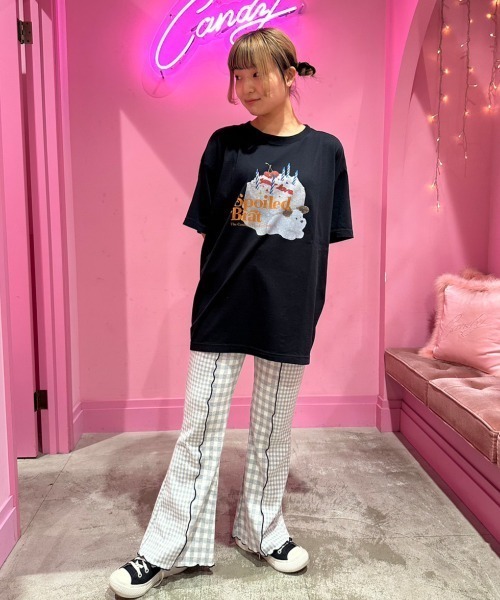 Candy Stripper(キャンディストリッパー)の「SPOILED BRAT BIG Tシャツ(Tシャツ/カットソー・レディース・イエロー/ライトブルー/ブラック/オフホワイト・2)」の19枚目の写真